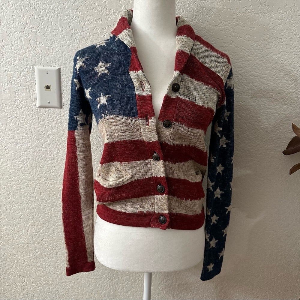 Ralph Lauren Denim & Supply American Flag Sweater Cardigan size xs - Picture 4 of 13